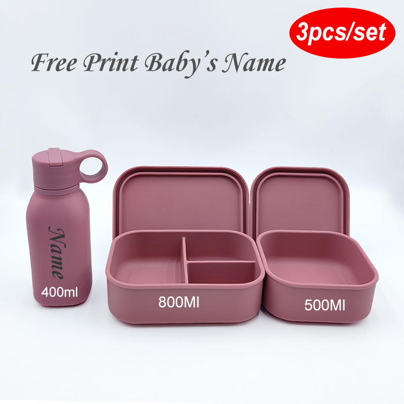 Baby Food Hero - Bottiglia d'acqua in silicone con nome