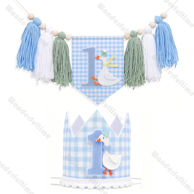 Baby Food Chair - One Silly Goose Highchair Banner Blu