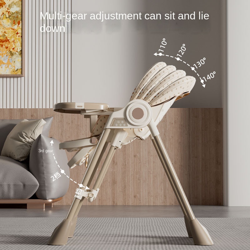 Baby Food Chair - Seggiolone Elettrico Multifunzionale Pieghevole per Bambini,
